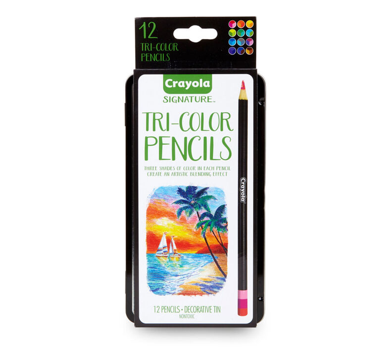 Crayola Tri-Shade Colored Pencils with Decorative Tin