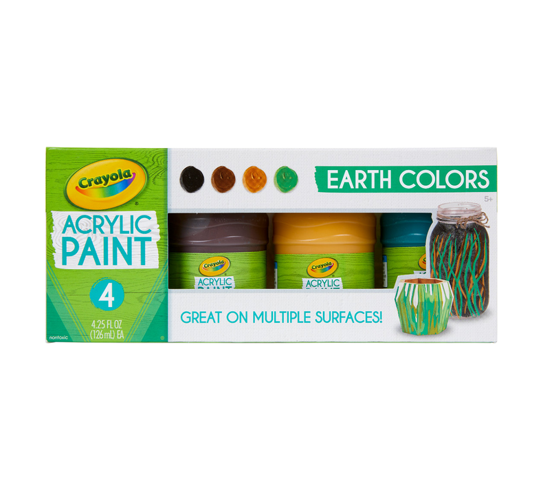 Multi-Surface Acrylic Paint, Earth Colors, 4 Count