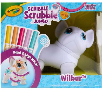 Scribble Scrubbie Jumbo Pet, Big Wilbur front view.