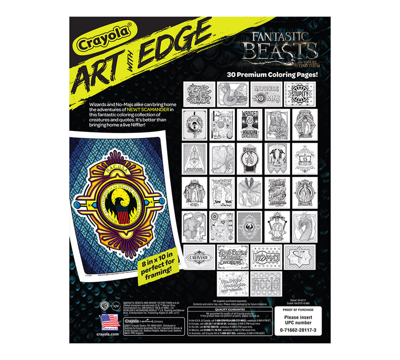Art With Edge, Fantastic Beasts Coloring Pages