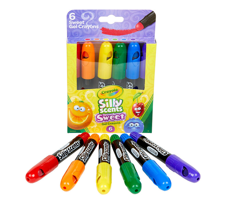 Silly Scents Gel Crayons, Sweet Scents, 6 Count