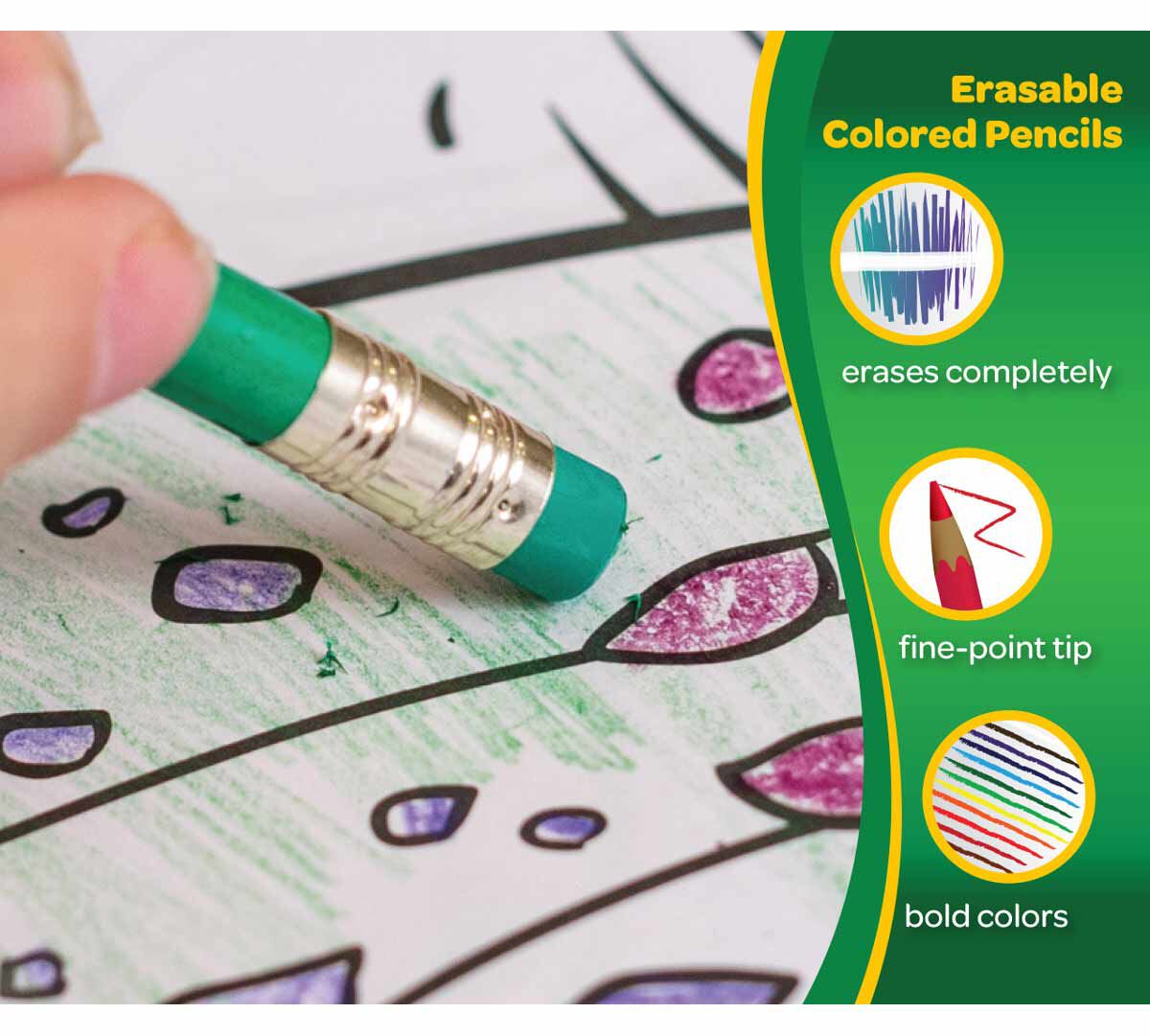 Crayola Erasable Colored Pencils, Assorted Colors, Art Tools for Kids