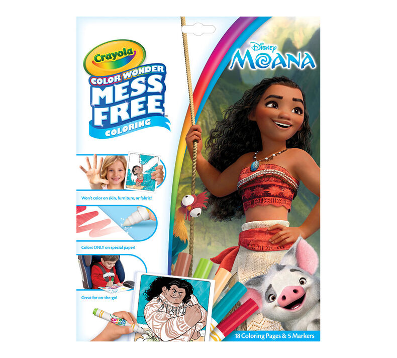 Color Wonder Mess Free Moana Coloring Pages & Markers