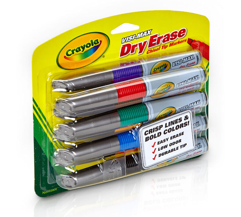Visi-Max Dry-Erase Markers, Broad Line, 8 Count
