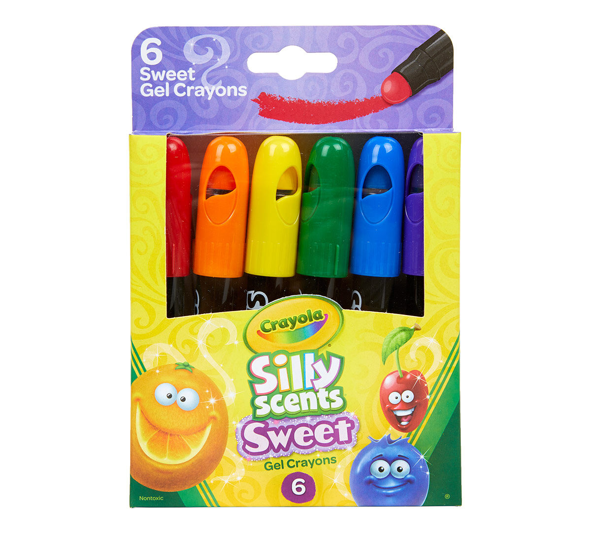 Silly Scents Gel Crayons, Sweet Scents, 6 Count