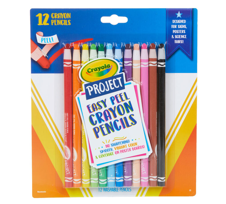 Easy Peel Crayon Pencils, 12 Count