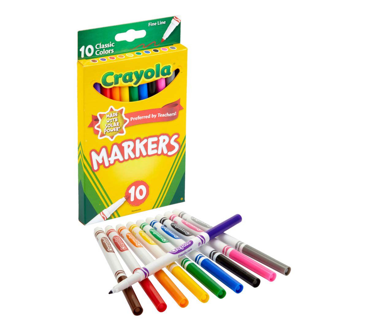 Crayola Classic Fine Line Markers Assorted Colors 10 Count 
