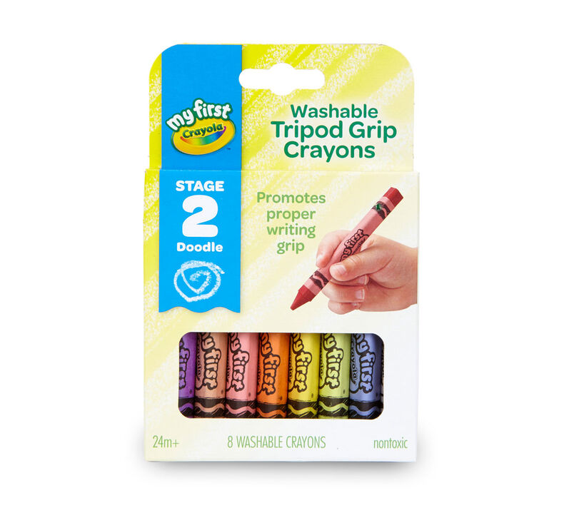 My First Crayola Washable Tripod Grip Crayons, 8 count