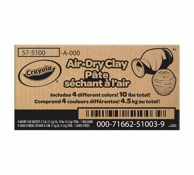 Crayola Air-Dry Clay, Terra Cotta, 2.5 lb Tub, Pack of 4