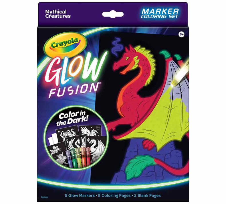Mythical Creatures Glow Fusion Coloring Set