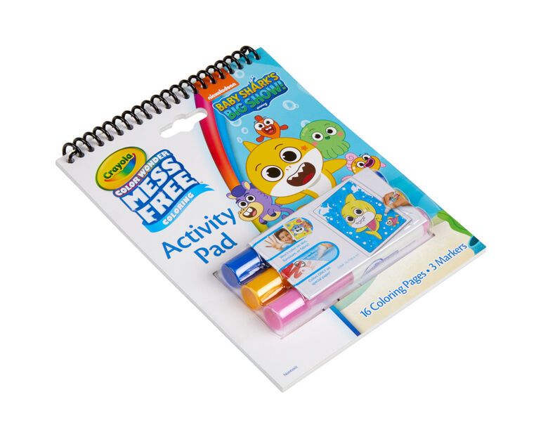 Crayola Color Wonder Mess Free Coloring Pad & Markers, Baby Shark, 2 Sets