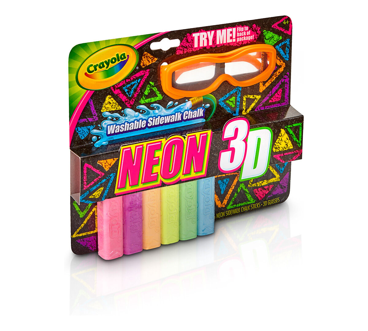 Download Neon 3D Washable Sidewalk Chalk - Crayola