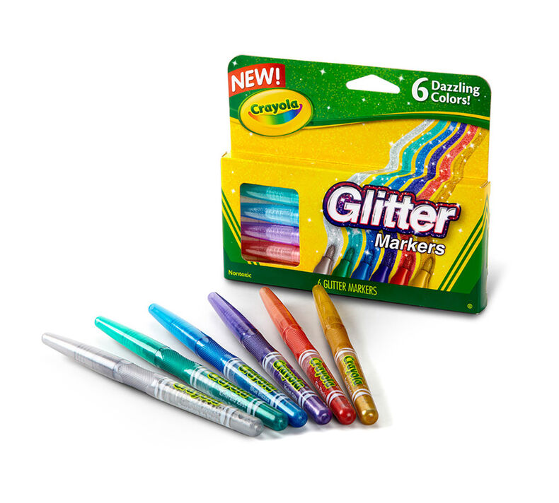 Crayola 6-color Glitter Washable Kids Paint - 2 oz - 6 / Set - Red, Yellow,  Blue, Green, Purple, Orange - Filo CleanTech