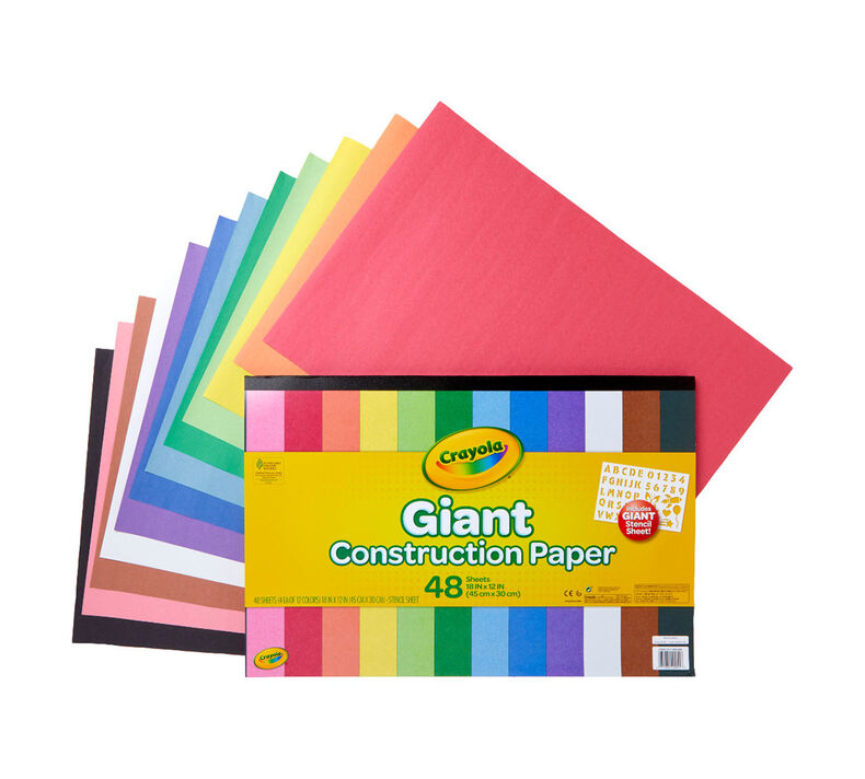 Giant Construction Paper with Stencils, 48 Count