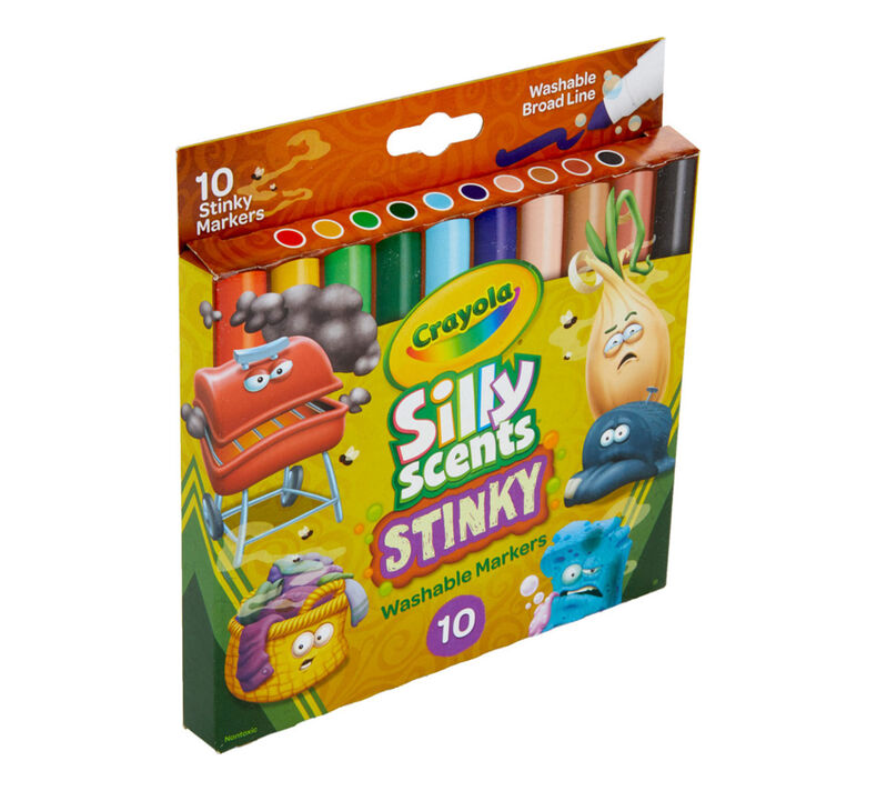 Crayola Silly Scents Stinky, Washable, Broad Line Markers, 10 Count