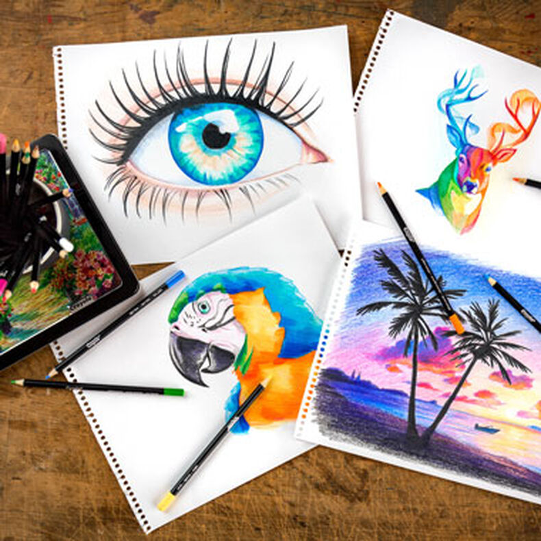 Signature Blend & Shade Art Tutorial Kit with Colored Pencils and Markers