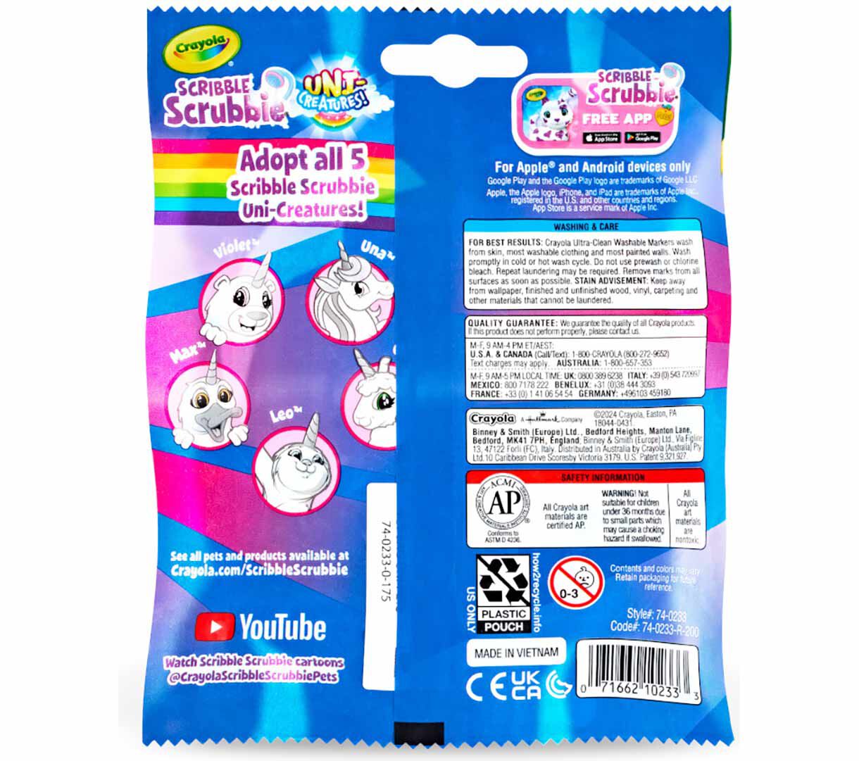 Scribble Scrubbie Uni-Creature, 1 count