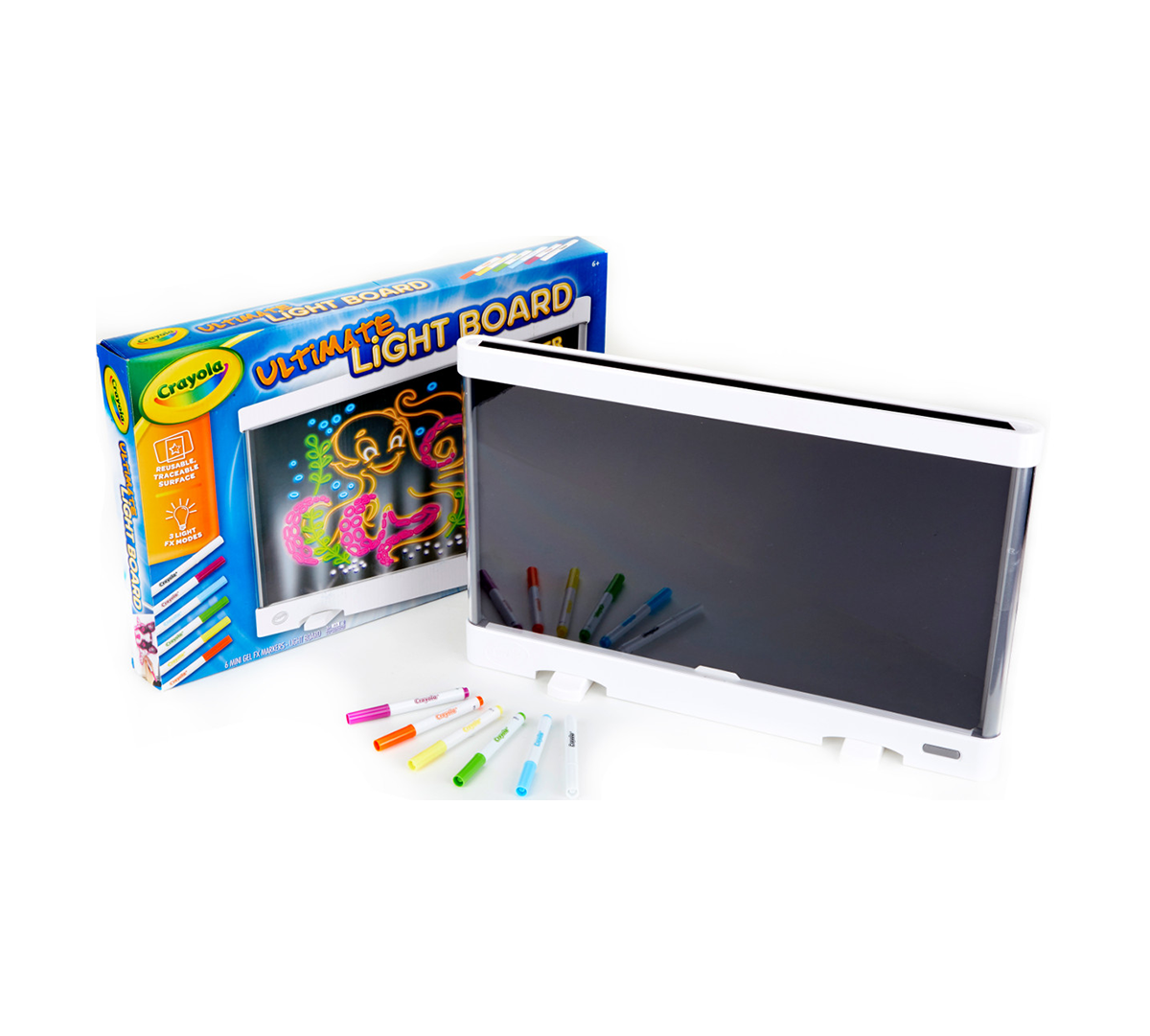 Crayola Ultimate Light Board; LED Light Up Drawing Surface; Includes 6