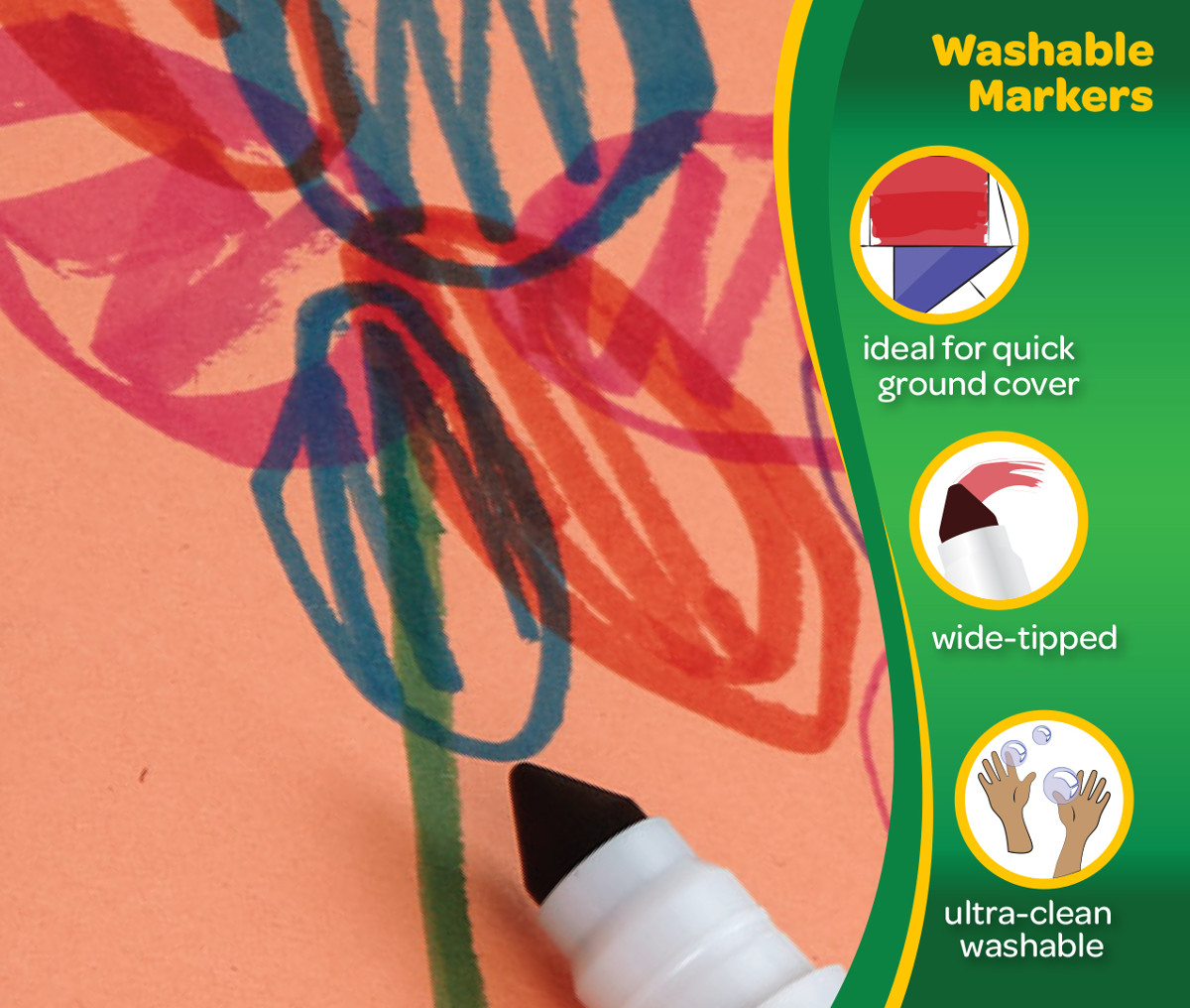 UltraClean Washable Markers, Broad Line, 8 Count Crayola