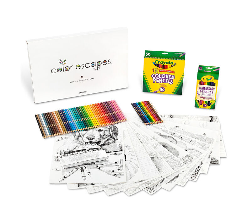 Color Escapes Adult Coloring Kit, Paw Prints