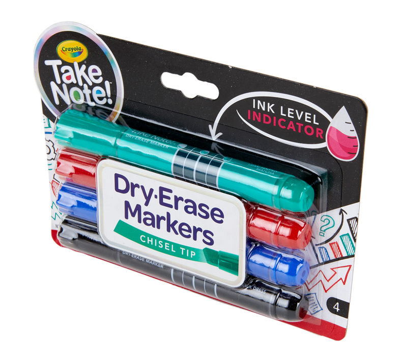 Low Odor Dry Erase Markers, Chisel Tip, 4 Count, Crayola.com