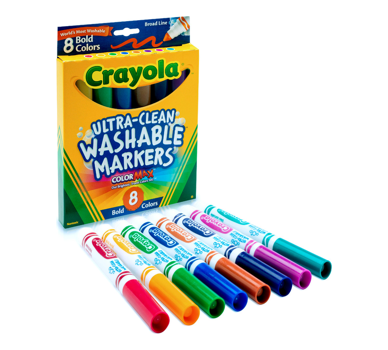 Crayola 8CT Washable Markers Bold Colors Fine Tip