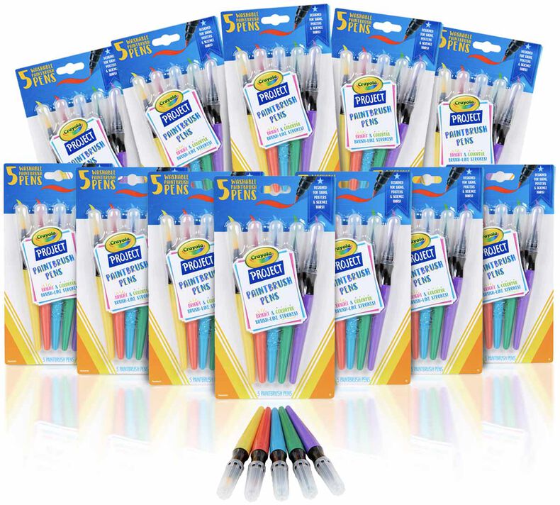 Paint Brush Pens Bulk Case,12 Individual Boxes, 5 Count Each