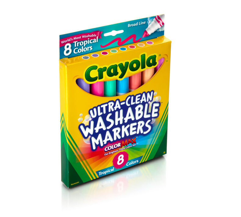 Ultra Clean Markers, Broad Line, Tropical, 8 Count