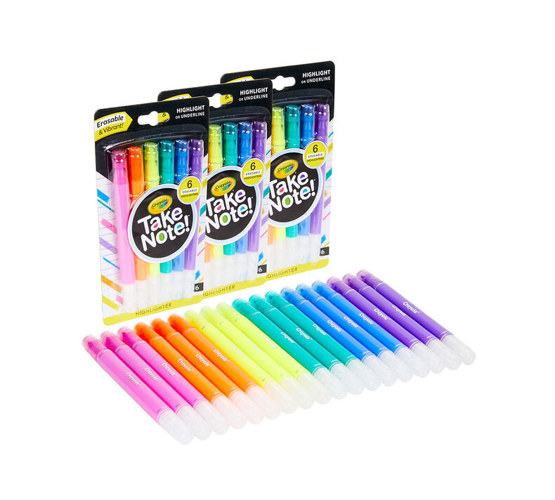 Take Note Erasable Highlighters, 18 Count