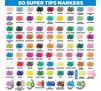80 count SuperTip Markers color chart