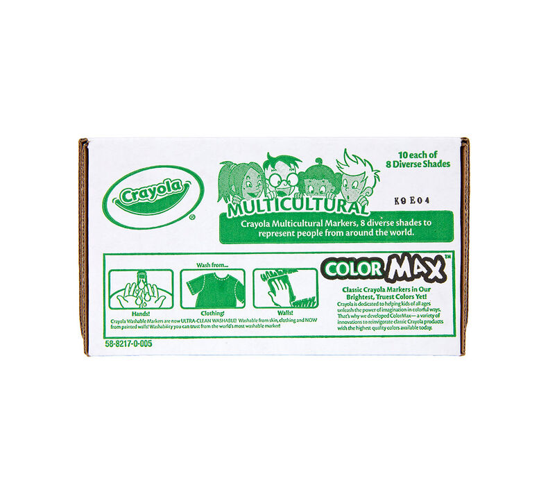 Multicultural Ultra-Clean Washable Markers Classpack, 80 Count, 8 Colors