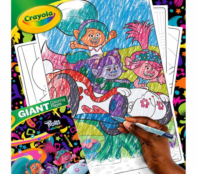 TrollsTopia Giant Coloring Pages, 18 Count