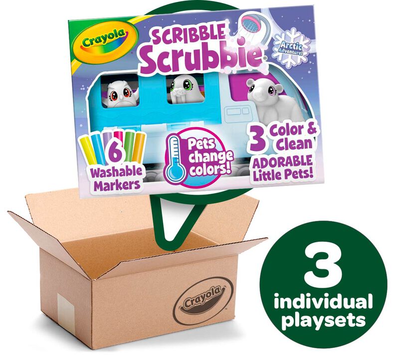 Scribble Scrubbie Pets Arctic Snow Explorer Bulk Case, 3 Individual Playsets