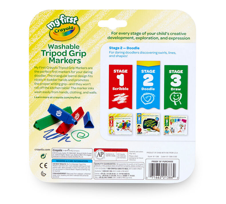 My First Crayola Washable Tripod Grip Markers