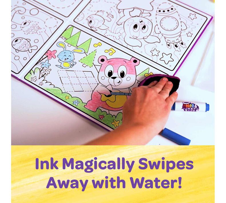 Erasable Magic Drawing Kit for Kids Drawing Book with Wet Wipes & Colors