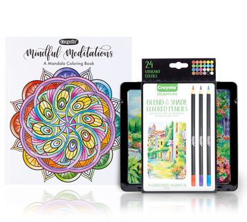 Mandala Coloring Book with Signature Colored Pencils