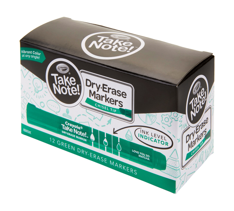 Take Note Green Dry Erase Markers, 12 Count