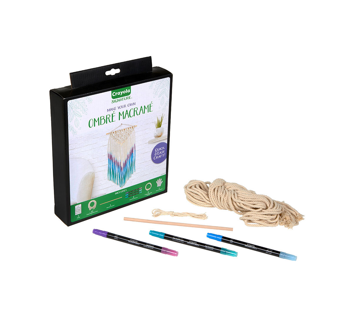Crayola Signature Make Your Own Ombre Macrame Kit Quick & Easy Craft! 
