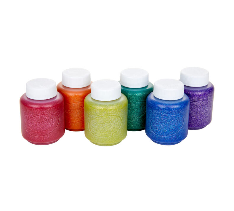 Colorations Washable Kids Glitter Paint Set - 4 oz (Pack of 6) - Non-Toxic  & Easy to