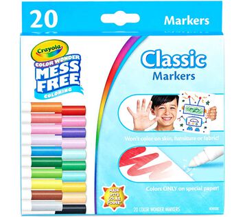 Color Wonder Mess Free Markers, 20 count front view.