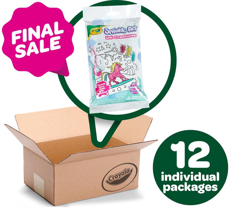 Sprinkle Art Uni-Creatures Activity Kit, Bulk Case, 12 Individually Packaged Kits