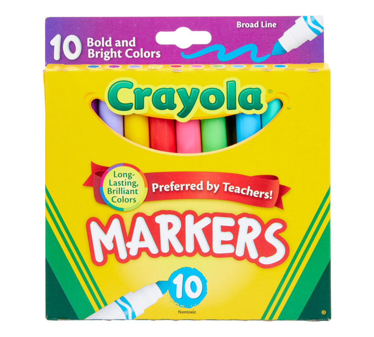 Broad Line Markers Bright Colors 10 Count Crayola  com 