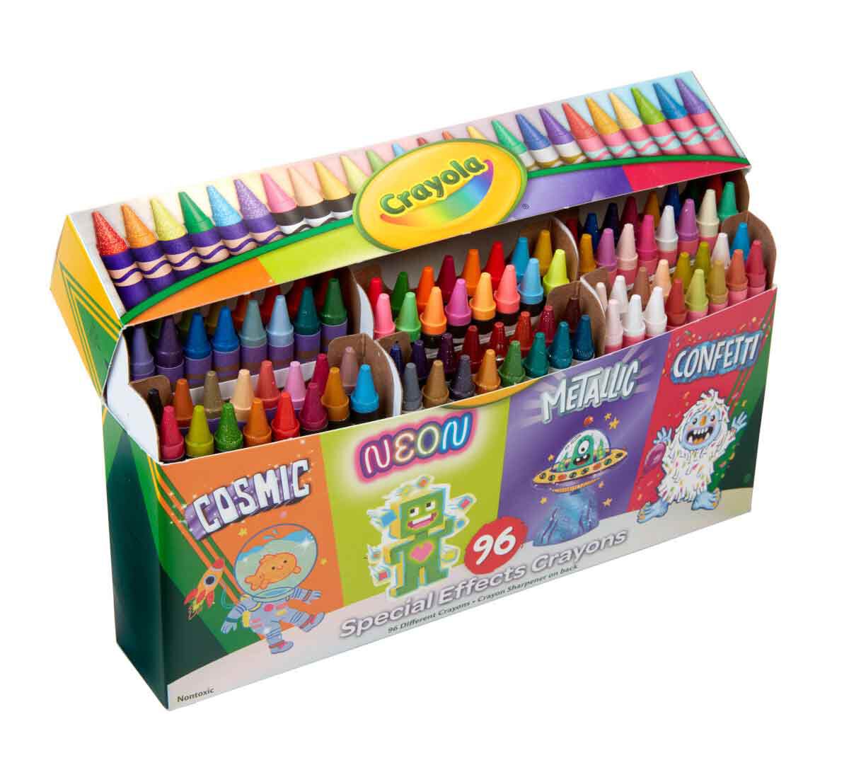 96 Confetti, Metallic, Neon & Cosmic Crayons, Crayola.com