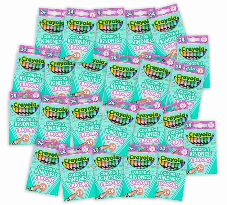 Crayon Classpack, 24 Individual Boxes of 24 Count Colors of Kindness Crayons