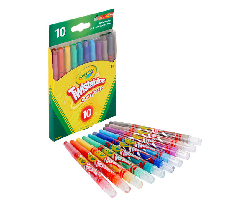 x10 Pack Crayon Propelling Zoom Twist Crayons Twistable Set Twisted Colours  NEW