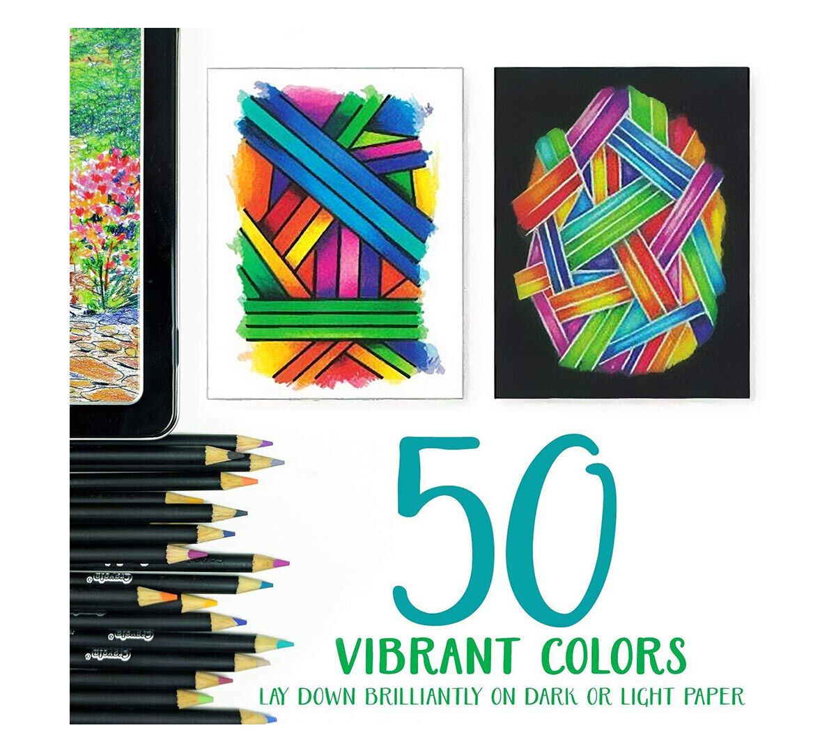 Crayola Signature Blend Shade Colored Pencils 50 Ct Storage Tin Premium Art Tools Crayola