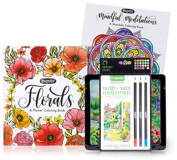 Mandala & Florals Coloring Books with Signature Colored Pencils