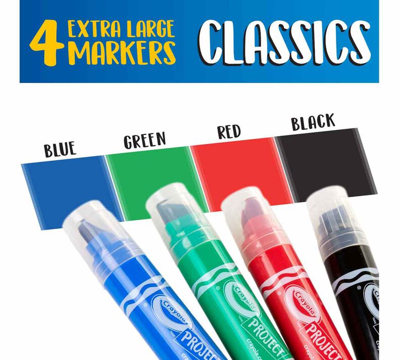 XL Poster Markers, Classic Colors, 4 Count