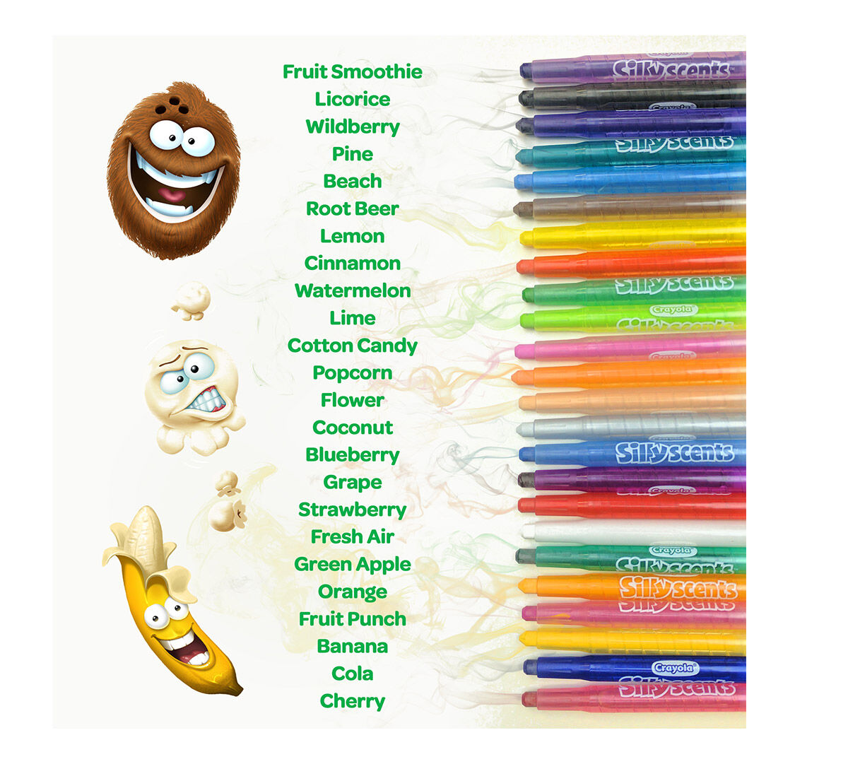 Crayola Silly Scents Crayons, 24 count, Scented Art Tools, Assorted Colors, Mini Twistables ...