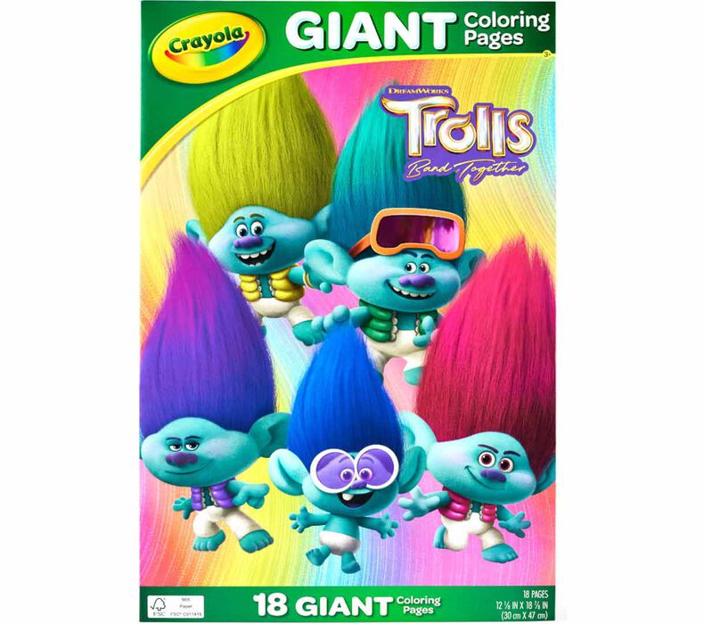 Trolls Giant Coloring Pages, 18 Count